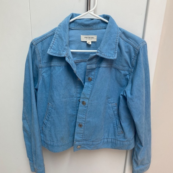 PacSun Jackets & Blazers - PacSun Blue Corduroy cropped jacket Size M